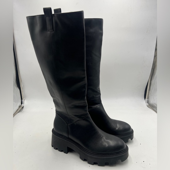 Nordstrom Black Over the Knee Boots with Chunky Sole - Picture 1 of 8
